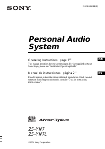 Bruksanvisning Sony ZS-YN7 Stereoanläggning