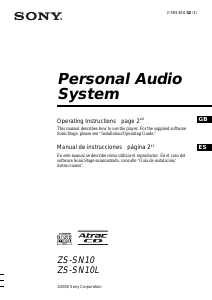 Manual de uso Sony ZS-SN10L Set de estéreo