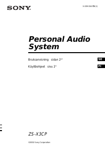 Bruksanvisning Sony ZS-X3CP Stereoanläggning