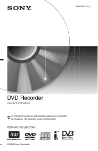Bruksanvisning Sony RDR-HXD560 DVD spelare
