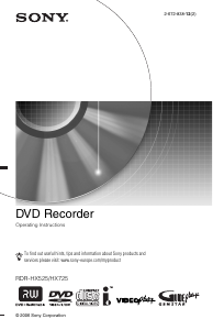 Bruksanvisning Sony RDR-HX525 DVD spelare