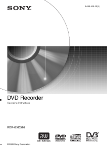 Manual Sony RDR-GXD310 DVD Player