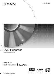 Bruksanvisning Sony RDR-HX710 DVD spelare