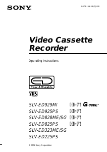 Handleiding Sony SLV-ED929MI Videorecorder