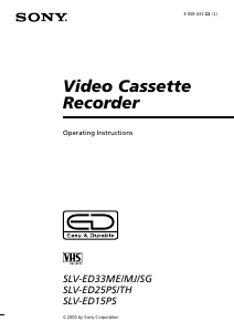 Handleiding Sony SLV-ED33MJ Videorecorder