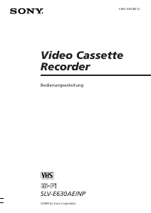 Bedienungsanleitung Sony SLV-E630NP Videorecorder