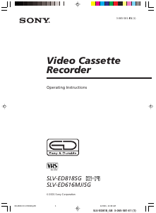 Handleiding Sony SLV-ED818SG Videorecorder