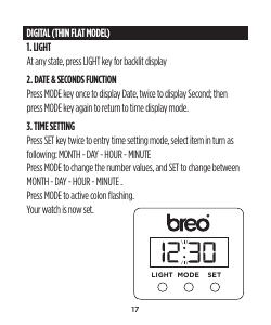 Handleiding Breo Spectrum Horloge