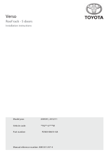 Manual Toyota Verso (2012) Bare transversale
