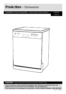 Manual ProAction 478/9114 Dishwasher