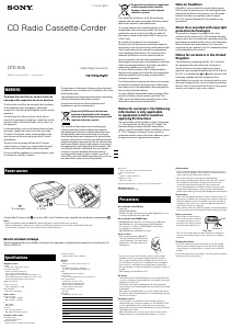 Bruksanvisning Sony CFD-S05 Stereoanläggning