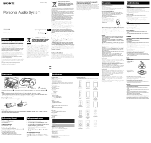 Bruksanvisning Sony ZS-S4iP Stereoanläggning