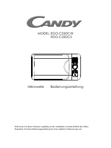 Bedienungsanleitung Candy EGO C25D CS Mikrowelle