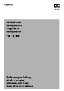 Manuale V-ZUG De Luxe Frigorifero