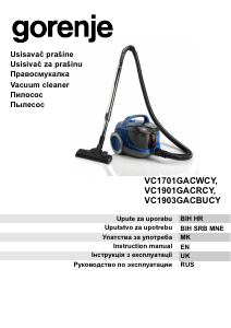 Manual Gorenje VC1901GACRCY Vacuum Cleaner