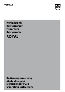 Handleiding V-ZUG Royal Koelkast