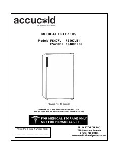 Manual Accucold FS407L7SSHH Freezer