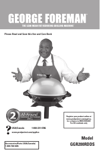 Manual George Foreman GGR200RDDS Barbecue