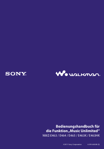 Bedienungsanleitung Sony NWZ-E464 Mp3 player