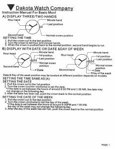 Manuals for Dakota Watches