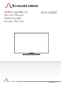 Manuale Schaub Lorenz 40LE-E6800 LED televisore