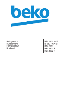 Handleiding BEKO RBI2301 Koelkast