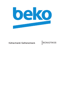 Bedienungsanleitung BEKO BCNA275K3S Kühl-gefrierkombination