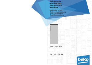Bedienungsanleitung BEKO RSSA215K20W Kühl-gefrierkombination