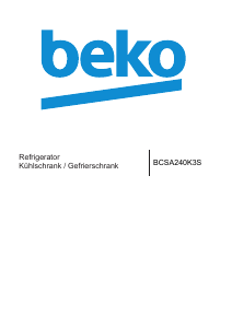 Handleiding BEKO BCSA240K3S Koel-vries combinatie