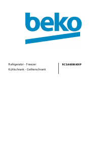 Bedienungsanleitung BEKO RCSA400K40XP Kühl-gefrierkombination