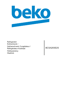 Bedienungsanleitung BEKO BCSA283E2S Kühl-gefrierkombination