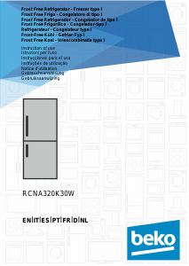 Handleiding BEKO RCNA320K30W Koel-vries combinatie