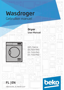 Bruksanvisning BEKO DS7333 RX0 Torktumlare