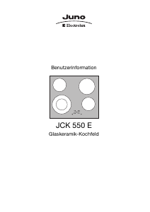 Bedienungsanleitung Juno-Electrolux JCK550E Kochfeld