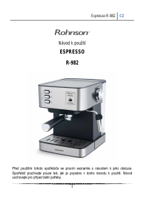 Manuál Rohnson R-982 Kávovar na espreso