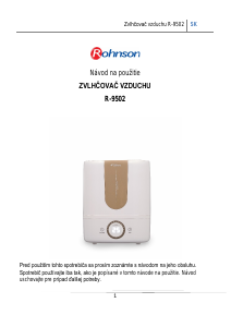Návod Rohnson R-9502 Zvlhčovač