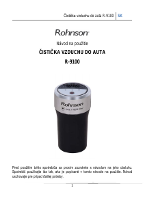 Návod Rohnson R-9100 Čistička vzduchu