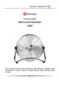Instrukcja Rohnson R-857 Wentylator