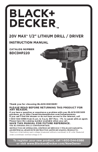 Handleiding Black and Decker BDCDHP220SB-2 Schroef-boormachine