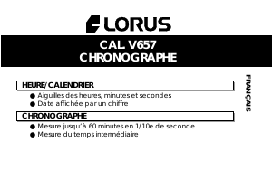 Mode d’emploi Lorus RM383EX9 Sports Montre