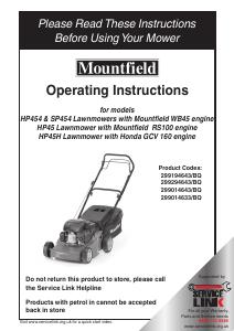 Manual Mountfield HP454 Lawn Mower