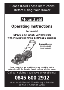 Manual Mountfield SP536ES Lawn Mower