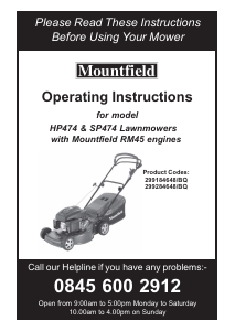 Manual Mountfield SP474 Lawn Mower