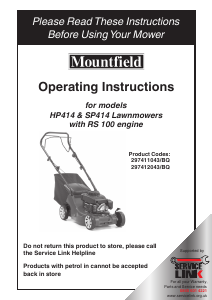 Handleiding Mountfield SP414 Grasmaaier