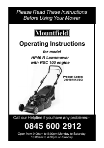 Manual Mountfield HP46R Lawn Mower