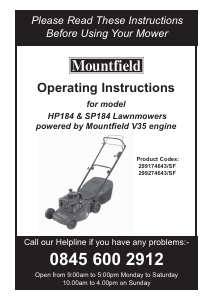 Handleiding Mountfield HP184 Grasmaaier