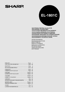 Manuale Sharp EL-1801C Calcolatrice stampante