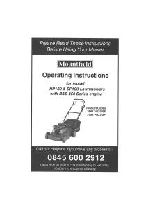 Manual Mountfield SP180 Lawn Mower