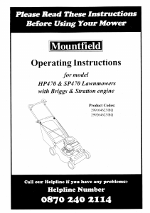 Manual Mountfield SP470 Lawn Mower