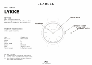 Handleiding Lars Larsen 145SBS3 LYKKE Horloge